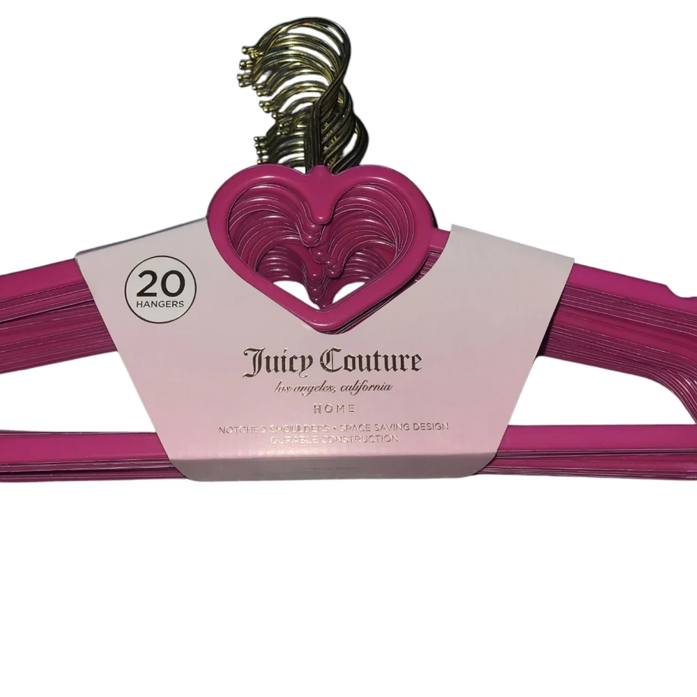 Juicy Couture Vibrant Pink Heart Hangers - Set Of 20